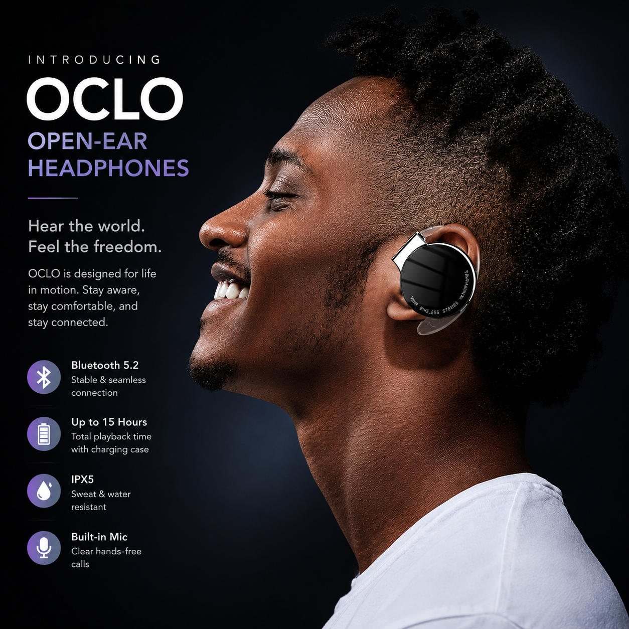 intro-image.webp OCLO AUDIO - Open Ear Wireless Bluetooth Earphones